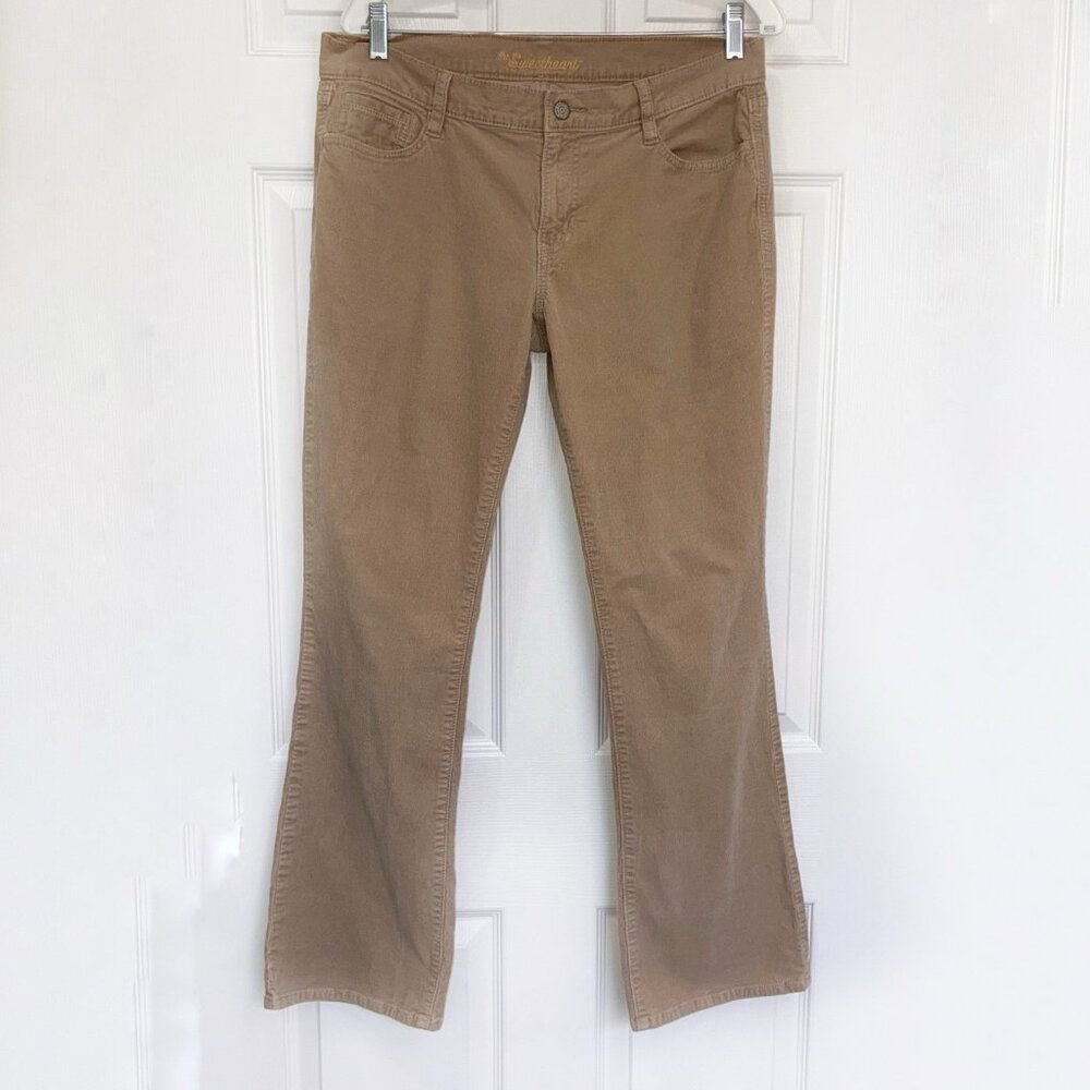 Old Navy Sweetheart Corduroy Pants Womens 10 Bootcut Beige Cowgirl Western Y2K